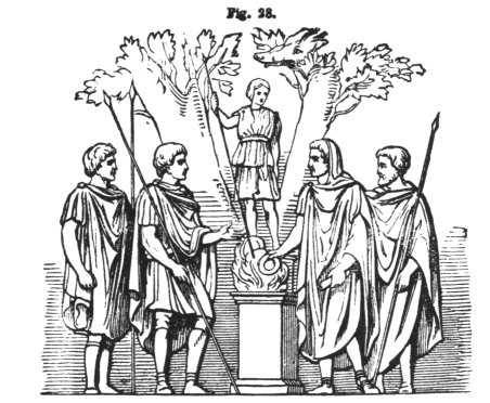 Рис. 28: Римский император Траян кадит перед Дианой