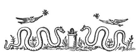 Змея Эскулапа и уничтожающая мух ласточка, символ Бээл-зэбуба, из Помпеи
